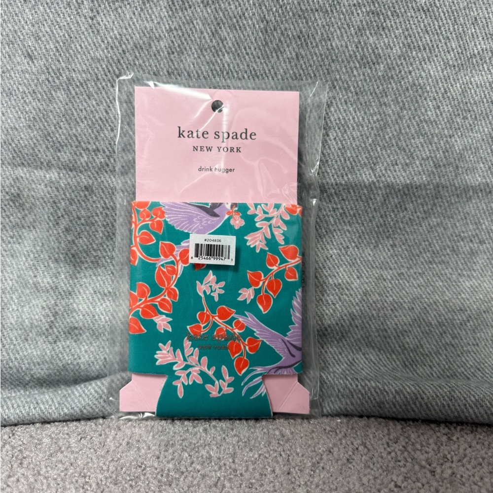 Kate Spade Teal and Red Floral Drink Hugger